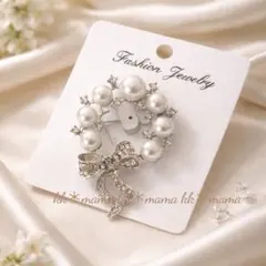 ブローチ パール調 フォーマル 入学式 卒業式 パーティー