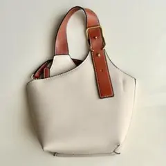 【美品】ホワイトレザー 2way ショルダーハンドバッグ