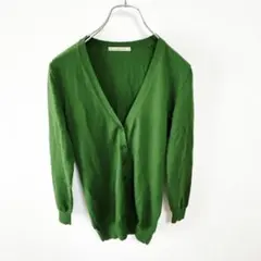【ユニクロ】カーディガン S エクストラファインメリノウール グリーンKU644