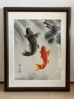 【大門玉山 作】彫漆 鯉 額装 漆芸 一級技能士 漆工芸 62cm 大門玉山 作】彫漆 鯉 額装 漆芸 一級技能士 漆工芸 62cm - メルカリ