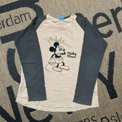 ミッキーマウス ロンT 140cm ベージュ/ダークグレー