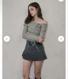 yilon OFF-SHOULDER RIBBON KNIT