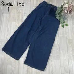 【Sodalite】ハイウエスト　イージーデニムワイドパンツ　大人カジュアル　S