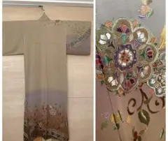総刺繍 スワトウ刺繍 水色地 振袖 胴抜き - メルカリ