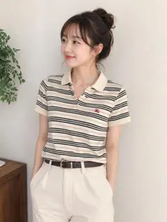 【美品】BURBERRY LONDON ポロシャツ ボーダー柄