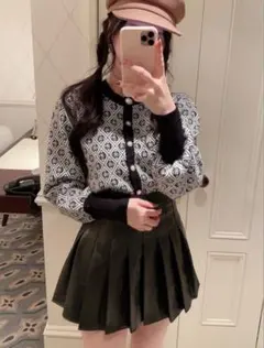 GRL モノグラム柄ニットカーディガン