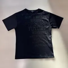 メンズ エンボスロゴ Tシャツ ブラック Mサイズ