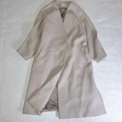 グリーンレーベルリラクシング◇ノーカラーチェスターコート ウール混 36