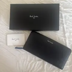 Paul Smith ブラックレザー 長財布 スミシーハート