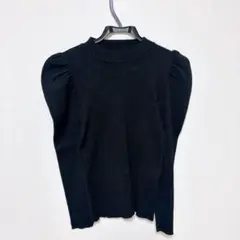 INGNIパフスリーブ ブラックニット 長袖