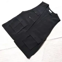 PAGEBOY ページボーイ サイドオープン ミリタリーベスト ジレ ブラックのサムネイル