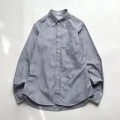 インディヴィジュアライズドシャツ／ストライプ／ボタンダウンシャツ／M／USA製のサムネイル