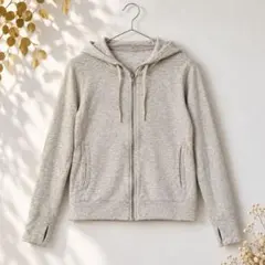 ユニクロ エアリズムUVカットパーカー ゆったり XL ベージュ 10855