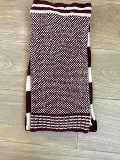 LACOSTE マフラー ボルドー アイボリー