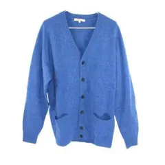 ユニクロ ラムウール100％ カーディガン ブルー Lサイズ メンズ