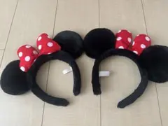 ミニーマウス カチューシャ 黒赤