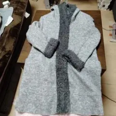 グレー フード付き コート M