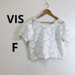 VISビス 前後2WAY洗える フラワーレースブラウス F