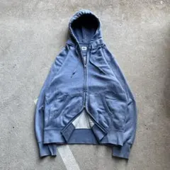 00s OLD UNIQLO ダブルジップパーカー Y2K 古着 blue 短丈