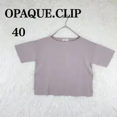 【オペークドットクリップ】五分袖 カットソー 裾スリット コットン混 40(L)
