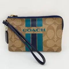 COACH ストライプデザイン ポーチ