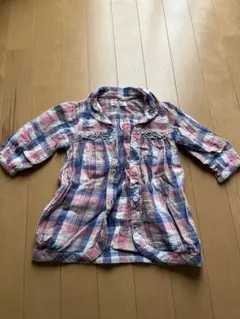 ビケットクラブ シャツワンピース80サイズ チェック柄