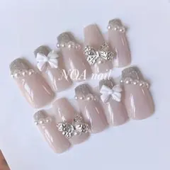 韓国 量産型 スナ系 フレンチガーリー 地雷 ネイルチップ ワンホン