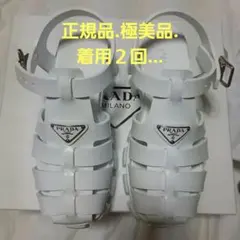 正規品.鑑定済み 極美品.PRADA プラダ 白 サンダル レディース メンズ