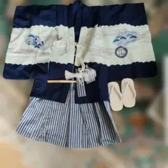 七五三 和服セット 紺色と白色