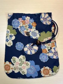 花柄の和風巾着袋