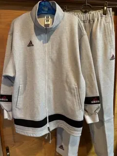 adidas アディダス セットアップ ジャージ 上下 M グレー