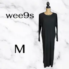 極美品✨【wee9s】デイリースーパーストレッチクルーネックプリーツワンピースM