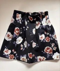 dazzlin 黒花柄 フレアミニスカート S