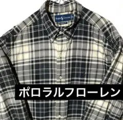 POLO RALPHLAUREN XL 長袖 チェック グレー シャツ