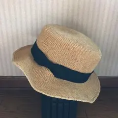 新品タグなし◾︎カンカン帽検調節付 つばワイヤー 麦わら帽子 ストローハット
