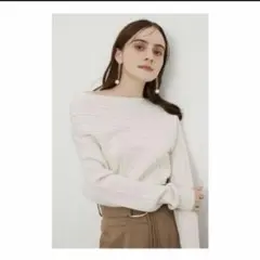 rienda リエンダ アシンメトリードロップショルダーKnitTOPのサムネイル