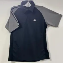 adidas メンズ ポロシャツ 黒/グレー