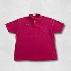 USA製 Hanes ポロシャツ XL レッド 企業ロゴ シングルステッチのサムネイル