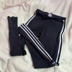 adidas ブラック ストライプ スキニーパンツ