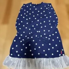 Moujonjon ネイビー 星柄 ジャンバースカート　140