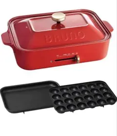 新品、未使用」 BRUNO ホットプレート グランデサイズ レッド - メルカリ