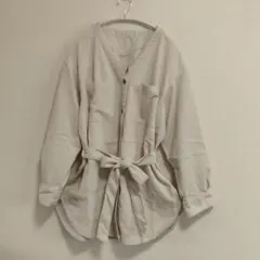 GU コーデュロイオーバーサイズシャツMサイズクリーム系