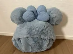 ミニー 4way フード付き ブランケット ブルー ケープ ポンチョ