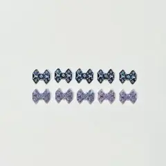 ネイルパーツ　ロゴ　パープル　ブラック