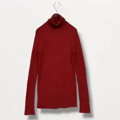 ユニクロ UNIQLO【M】メリノリブタートルネックセーター ニット レッド