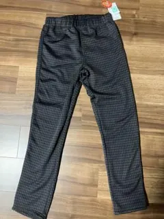 ブラック/ネイビー/グレー チェック 裏ボア カジュアルパンツ LL 新品