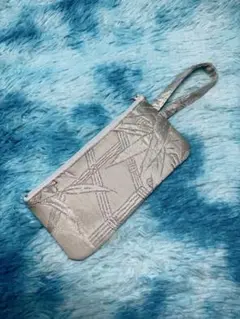 帯リメイク 白銀竹柄 ペンケースポーチハンドメイド