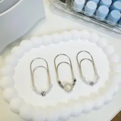 お花とパールのペーパークリップ バインダー貯金 Saving