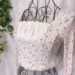 épine label lace flower rib onepiece - メルカリ