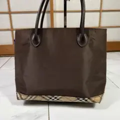 バーバリーブルーレーベル ハンドバッグ ノバチェック ナイロン レザー